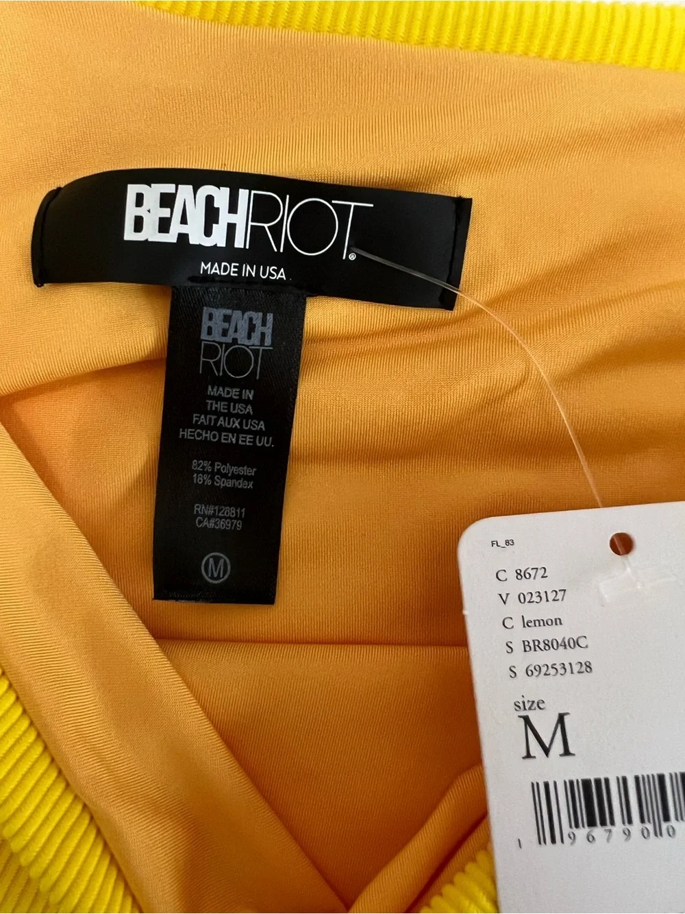 Beach Riot x Free People Celine One Piece Swimsuit Lemon Yellow Cutout M NWT